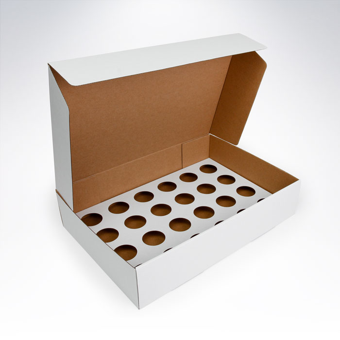 Krabica na cupckakes 24 kusov biela