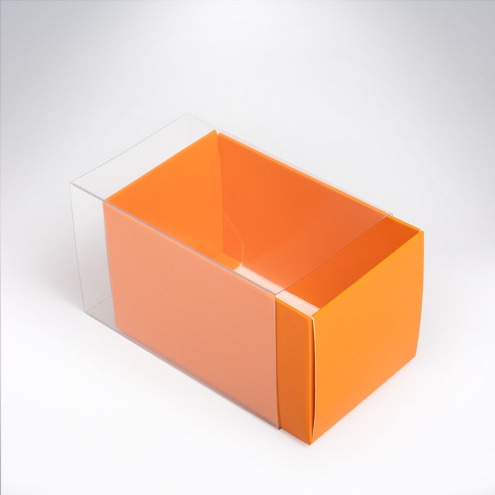 Krabička na makarónky oranžová 90x55x55
