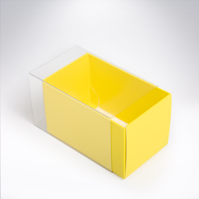 Krabička na makrónky žltá 90x55x55